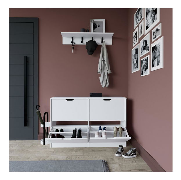 Botník (skrinka na topánky) Durun (biela matná)