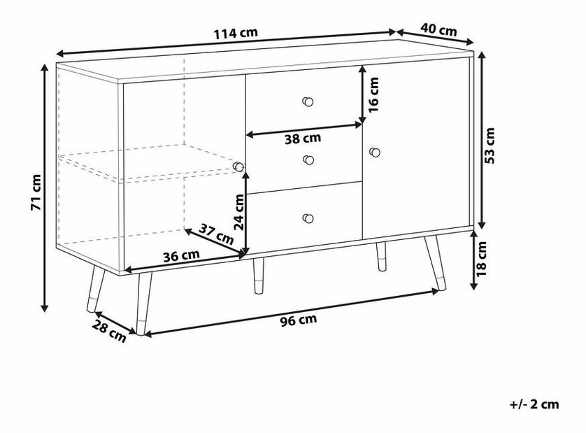 Komoda UKELLA (svetlé drevo)