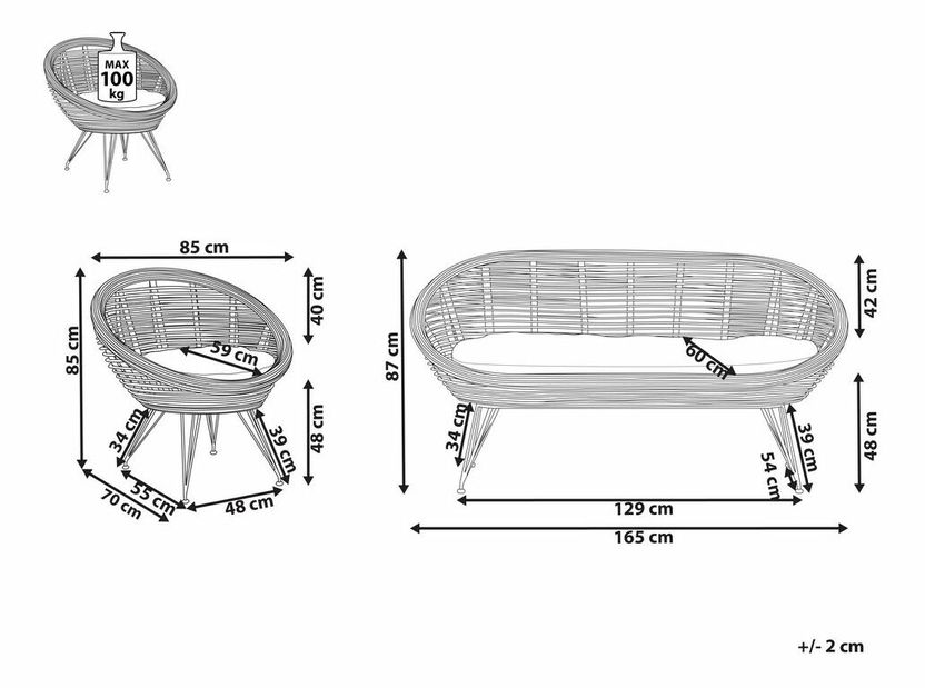 Set mobilier de grădină Marza (natural)