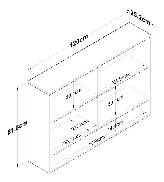 Kuchynská horná skrinka Jeano (biela)