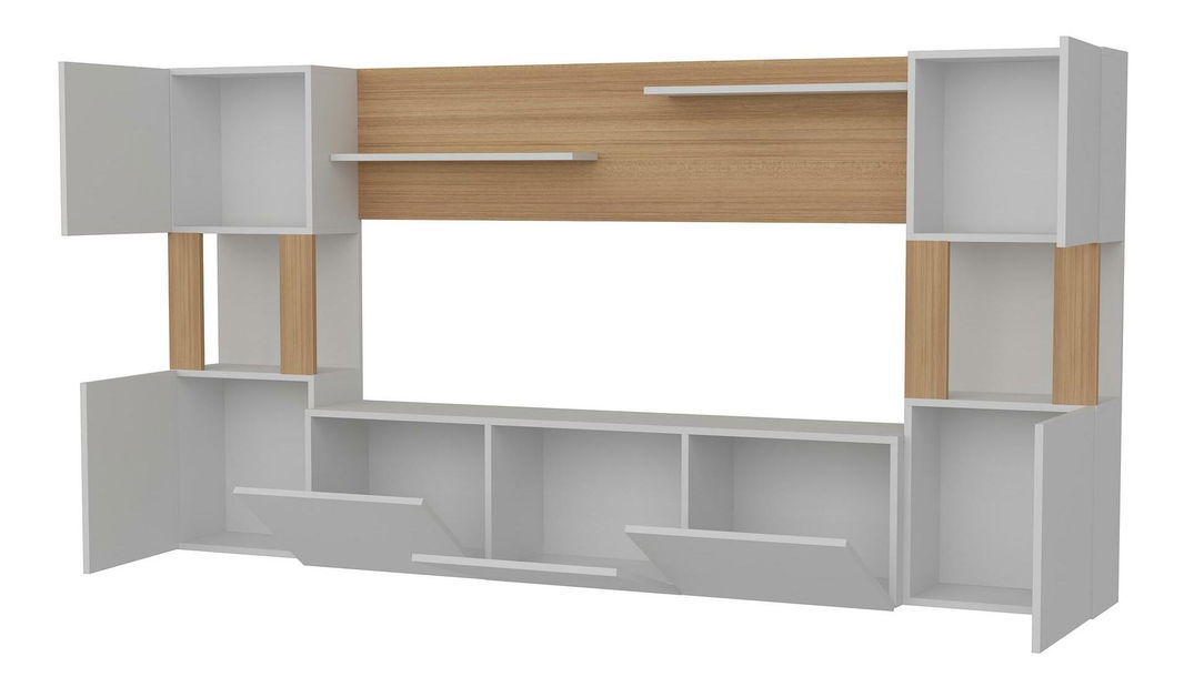 Set za dnevni boravak Loreena (bijela + teak)