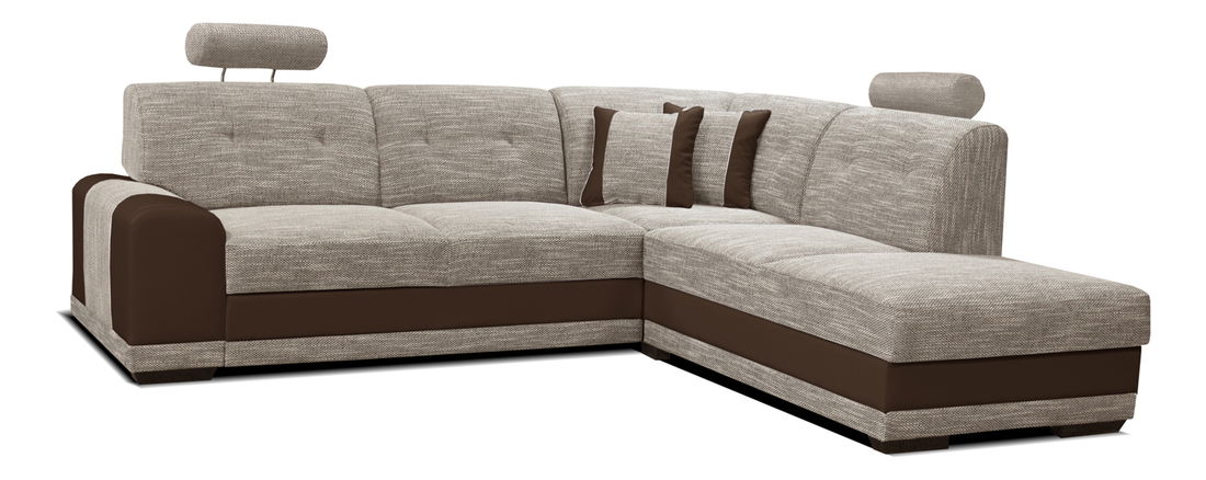 Rohová sedačka Bella II 2F+L (béžová + hnedá) (P)