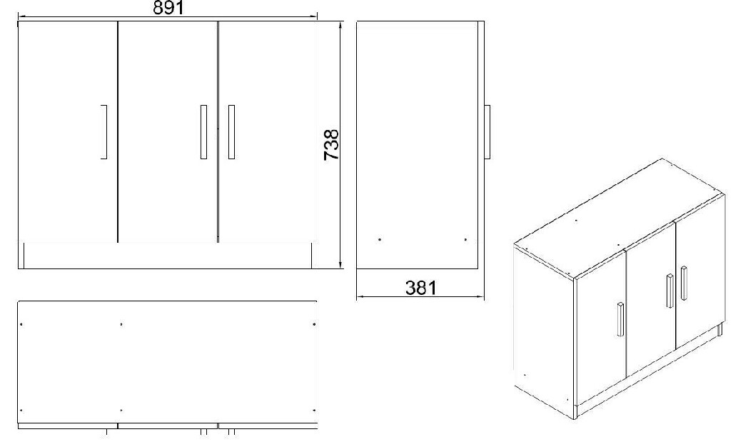 Skrinka Vincent 5 (Orech + Antracit)