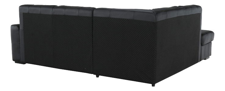 Kožená rohová sedačka Thaldia (čierna) (L)