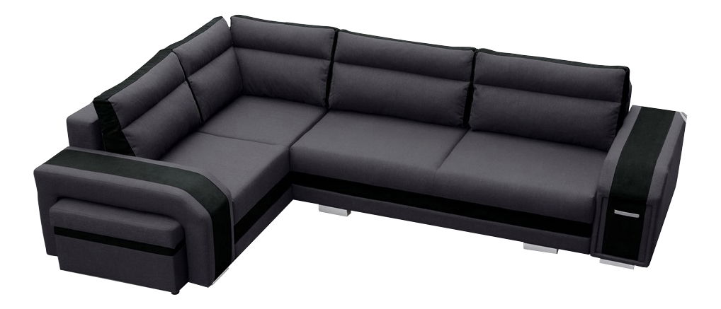 Sarokkanapé Asperata (sötétszürke + fekete) (B)