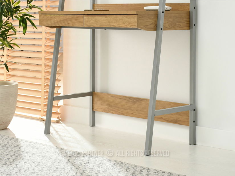 Masă PC Boge B (stejar + crom mat)