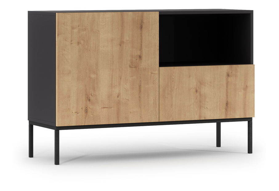 Komoda Loyd (dub artisan + čierna matná)