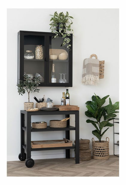 Vitrină de perete Bisalia 8 (negru)