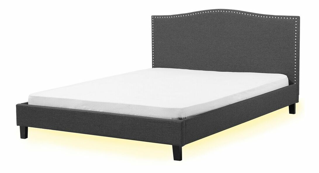 Pat matrimonial 180 cm MONTHY (cu somieră) (gri)