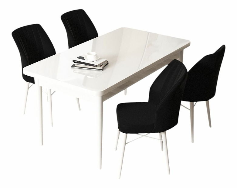 Jedálenský set Arpo (biela + čierna) (pre 4 osoby)