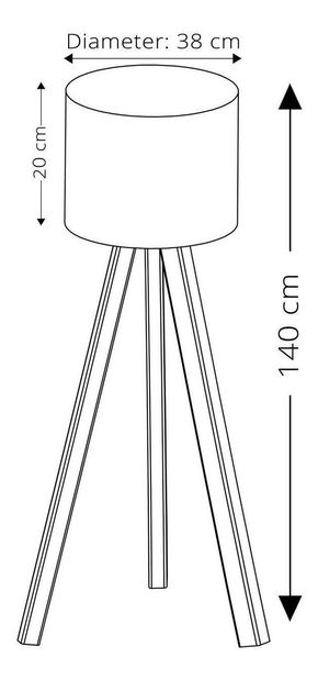 Lampă de podea Comporollo 1 (Negru + stejar)