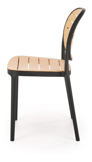 Záhradná stolička Karter (čierna + naturálna)