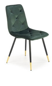 Scaun de sufragerie Kallan (verde închis + negru + auriu)