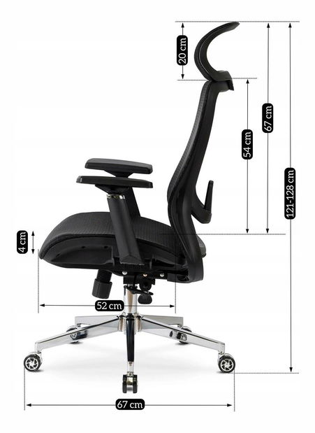 Fotoliu birou Legion (negru) 