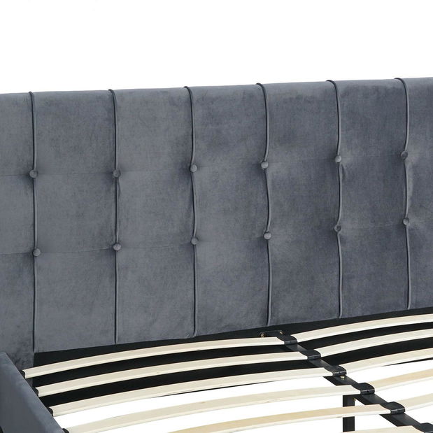 Pat matrimonial 160 cm Luchan (gri) (cu somieră)