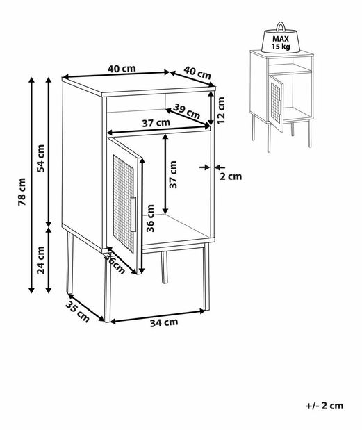 Nočný stolík Pasko (svetlé drevo)