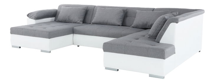 U-alakú Sarokkanapé Leikur U (fehér + világosszürke) (J)