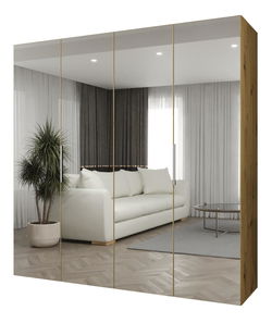 Ormar za garderobu 200 cm Mirabella 3 (hrast artisan + kašmir)