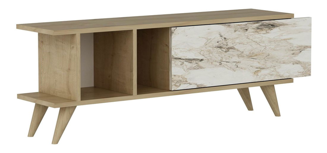 TV asztal/szekrény Tavuki (zafír tölgy + márvány)
