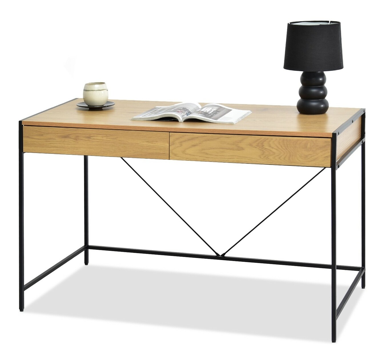 PC asztal Unica (tölgy + fekete)