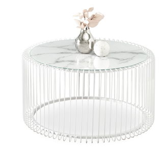 Măsuță de cafea Niquel (marmură + alb)