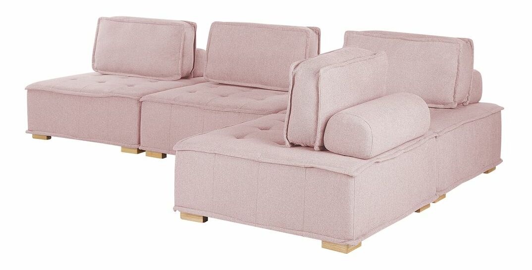 Rohová sedacia súprava Taj (ružová) 
