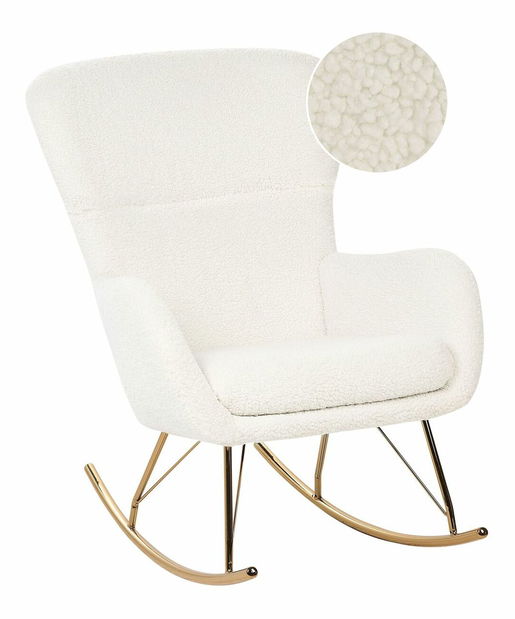 Hojdacie kreslo Andrine (biela + zlatá)