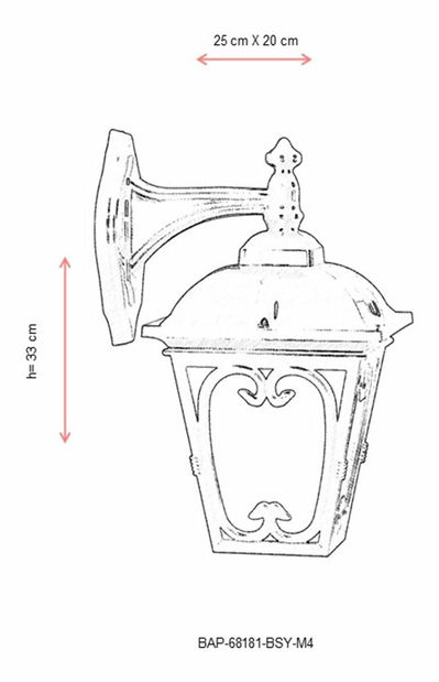 Vanjska zidna svjetiljka- Bramwell (crna)