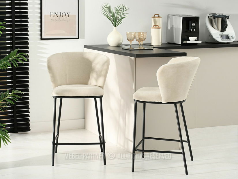 Scaun bar Kurkum (bej + negru)