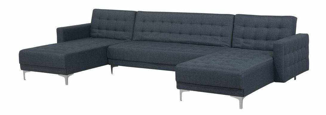 Rohová sedačka v tvare U ABERLADY (textil) (tmavosivá)