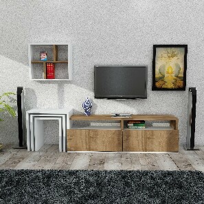 Mobilier living Milagros (Alb + Nuc)