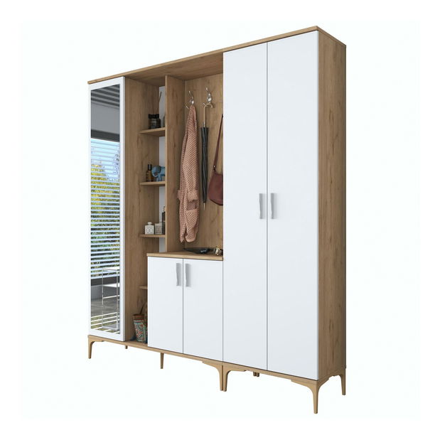 Predsoblje Emily 31 (s ogledalom) (orah + bijela)