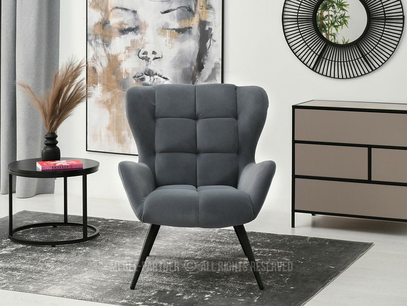 Kreslo Kikino (grafit + čierna)