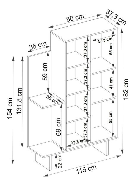 Regál Medude 1 (béžová + antracit) 