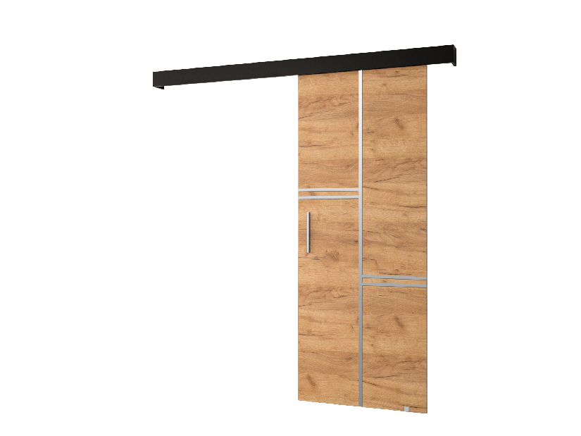 Uși culisante 90 cm Sharlene VIII (craft auriu + negru mat + argintiu)