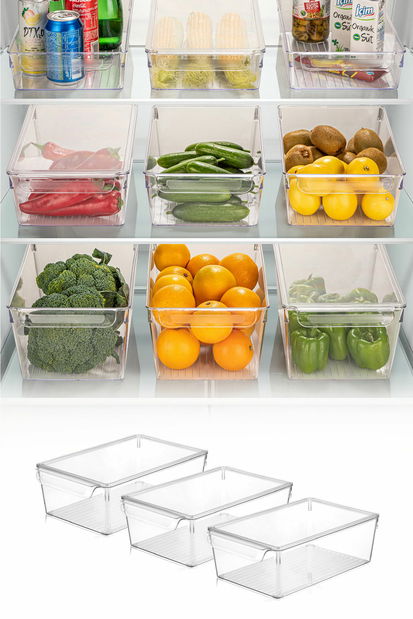 Organizator pentru frigider (3 buc.) Fresco 730 (transparent)