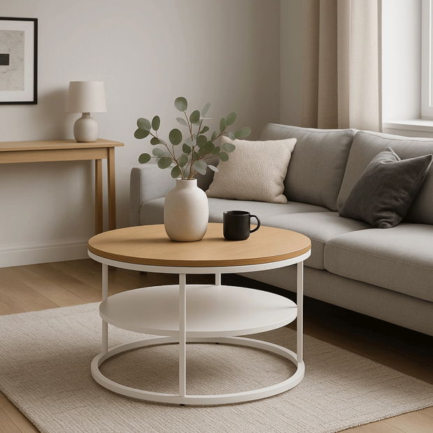 Konferenčný stolík Blanquendo (dub + biela) 