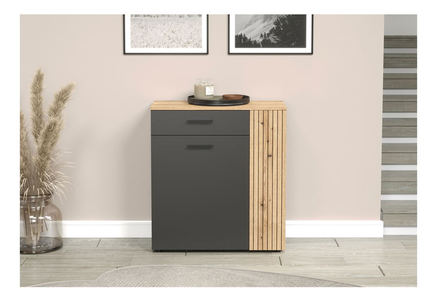 Komoda Esferas 1 (grafit + hrast evoke) 