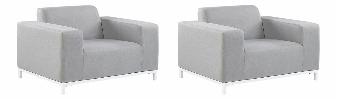 Set 2 buc fotolii de grădină Roper (gri deschis + alb) 