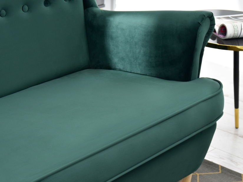 Pohovka dvojsedačka v tvare ušiak Muriera (zelená)