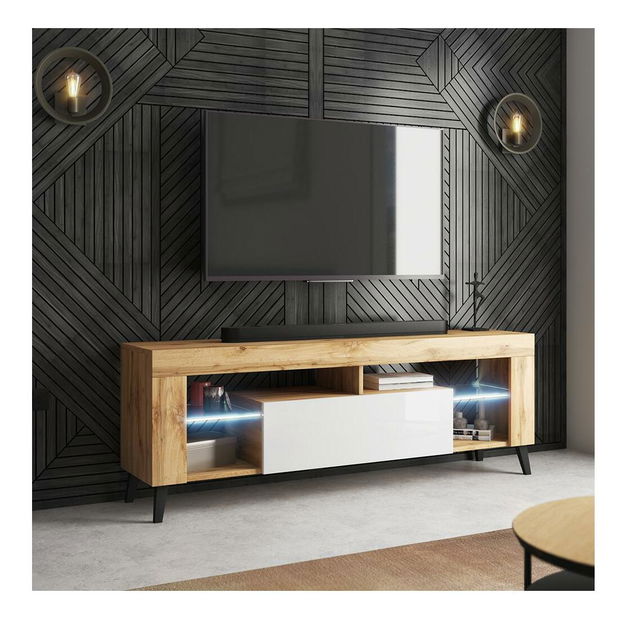 TV ormarić/stolić Huricane (hrast lancaster + bijela)