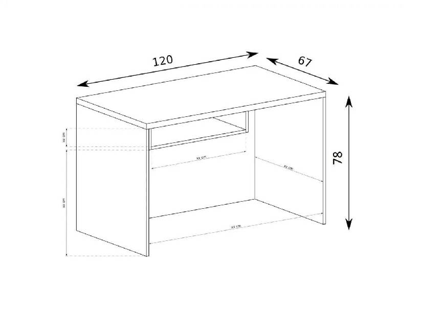 Masă PC Vega 29 (Stejar santana deschis)