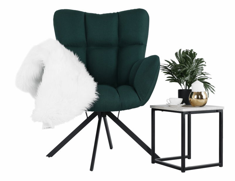 Fotoliu Kimora (Verde închis + negru)