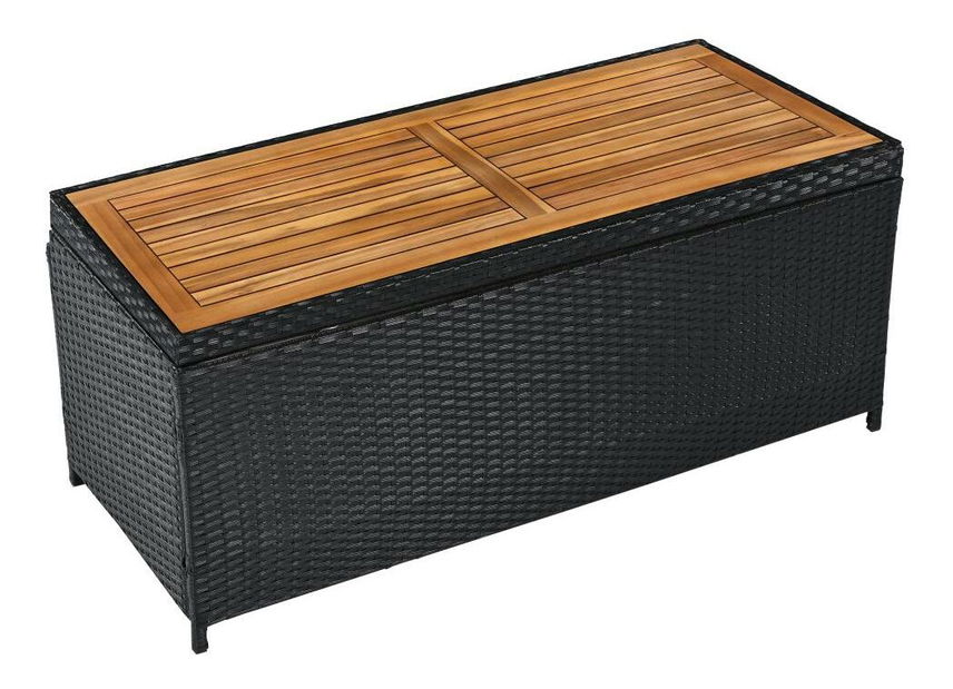 Záhradný úložný box Bilius (čierna + prírodná + krémová)