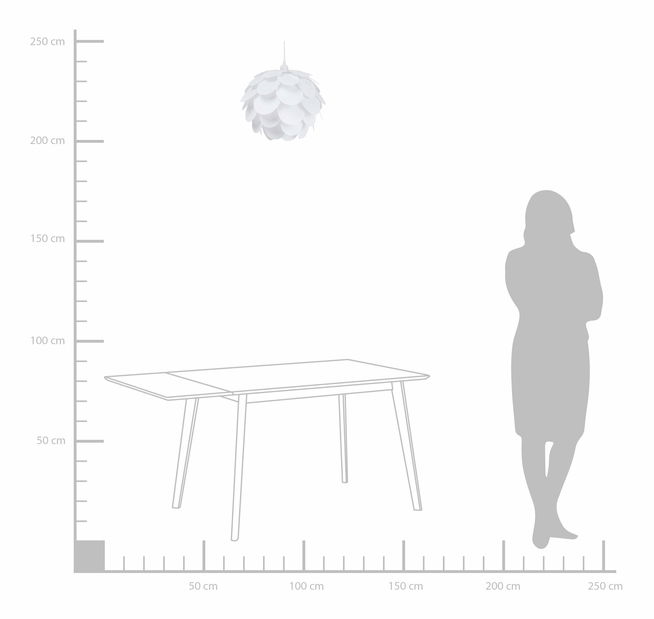 Lampă cu pandantiv Riana (alb)