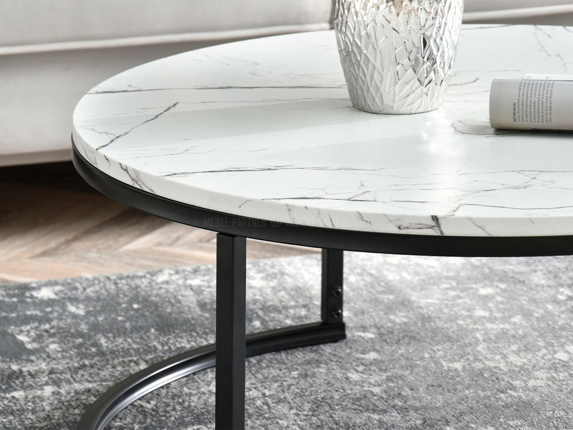 Măsuță de cafea Kolja Stolik Xl (alb + negru)