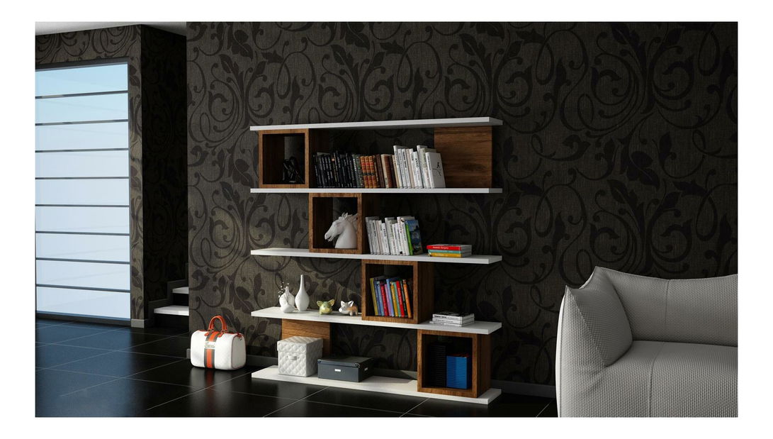 Regál Windy (biela + orech)