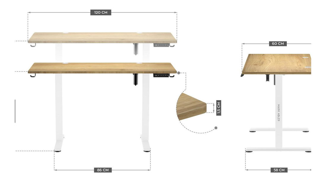 Masă PC Legend 7.0 (alb + craft)
