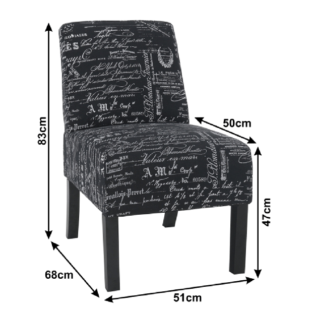 Fotoliu Henriot (motiv alb negru)