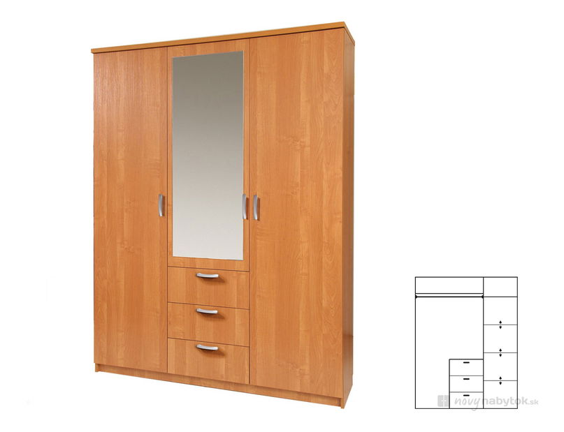 Ormar za garderobu Pembury 150/60 (s ogledalom) 